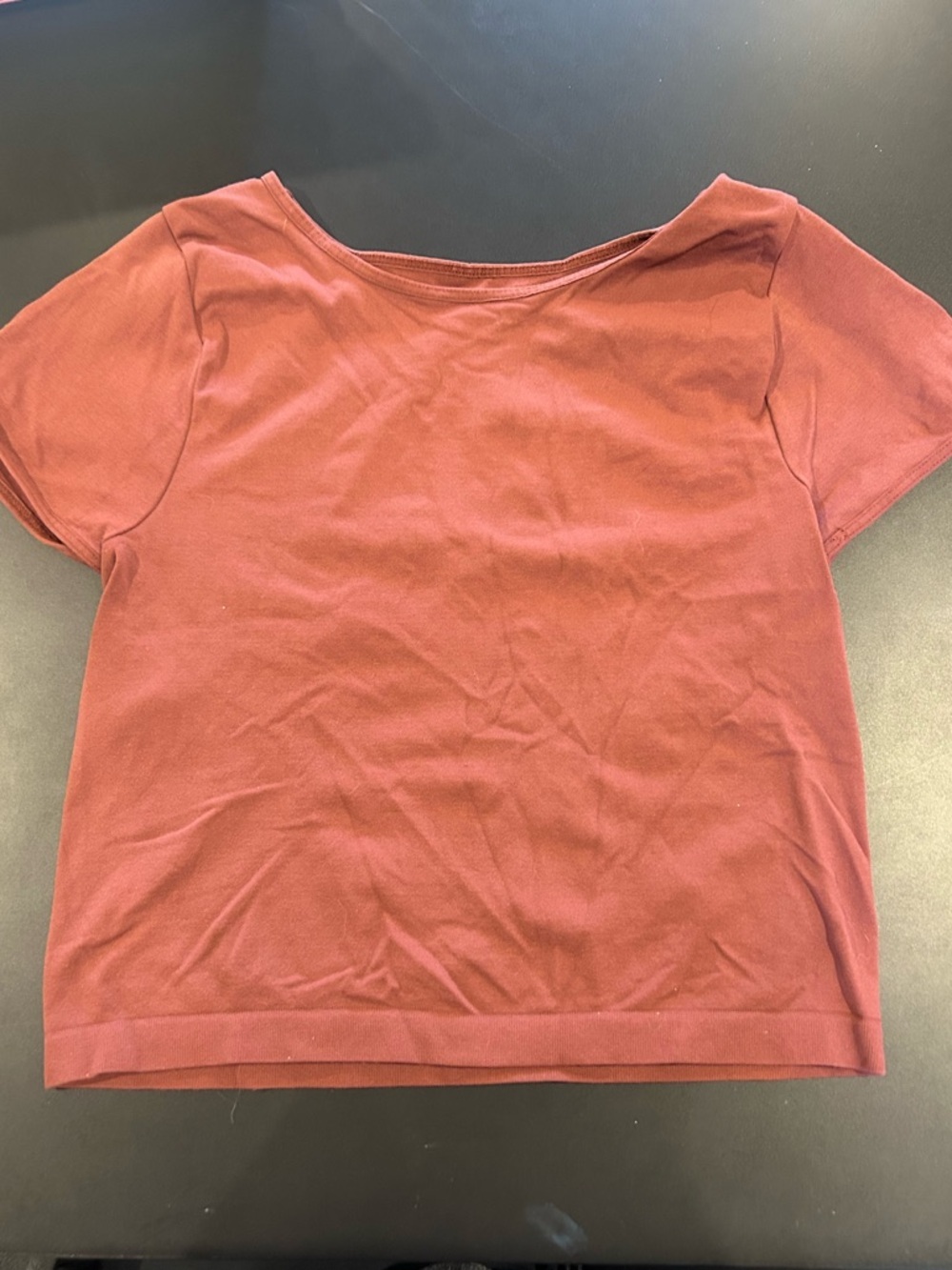 Free People Short Sleeve Tee in Rusty Red